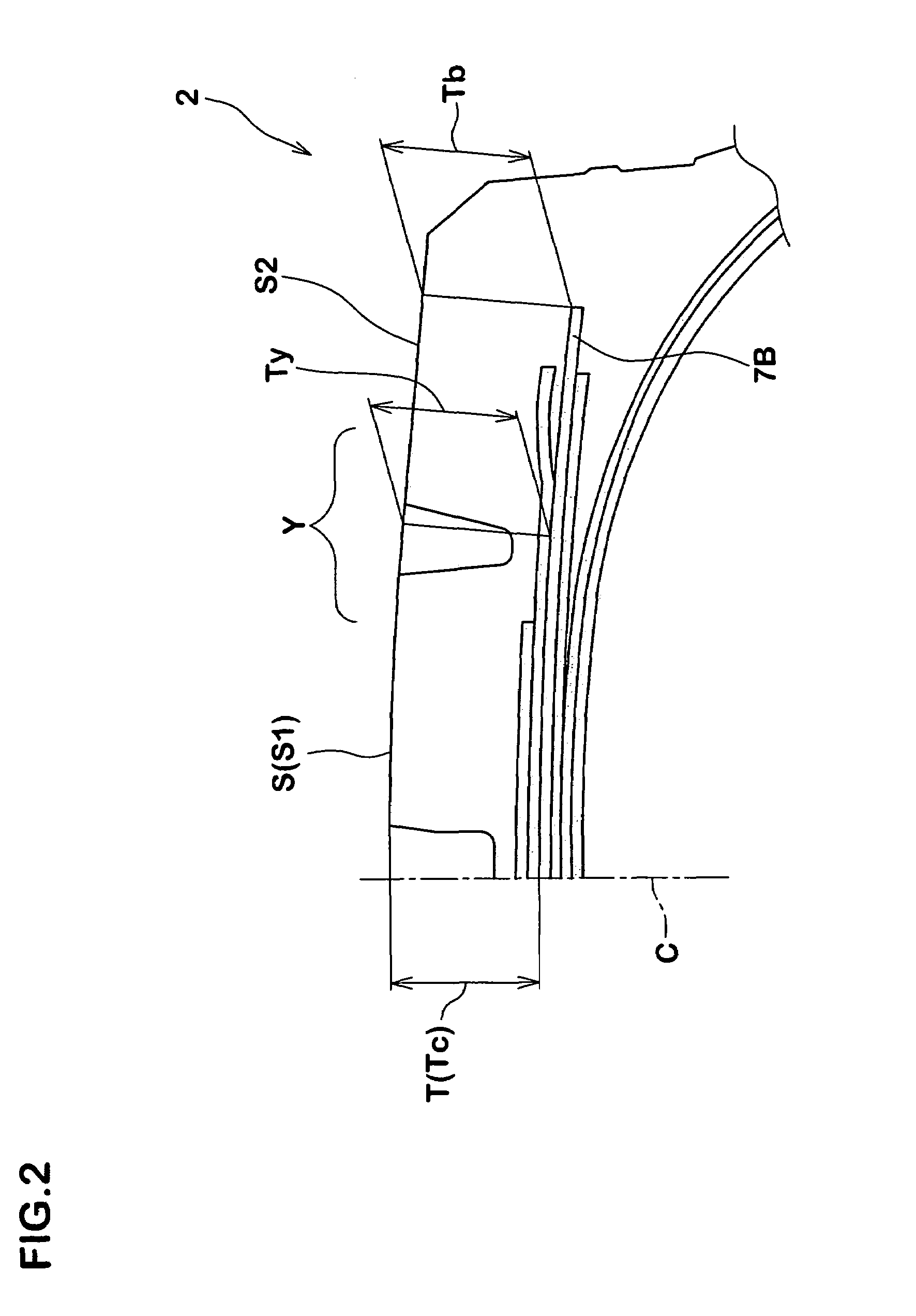 Heavy-duty tire having ground-contact surface shape