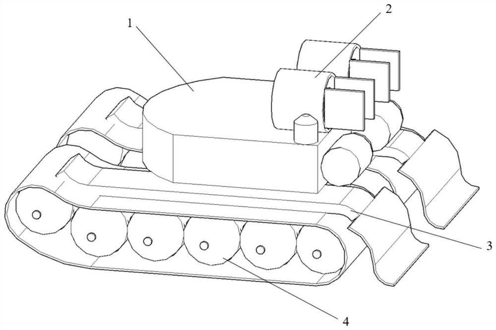 A composite skid-board type submarine mine car traveling device