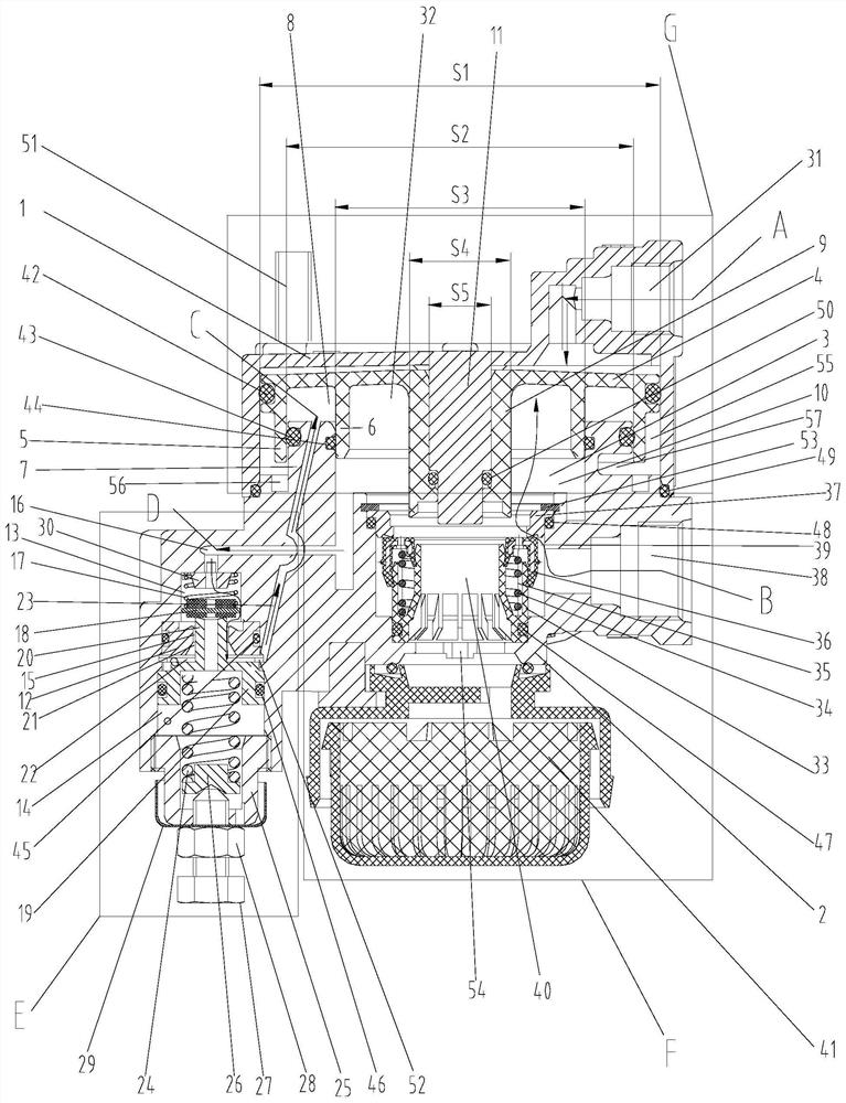 Large-flow adjustable double-ahead proportional relay valve