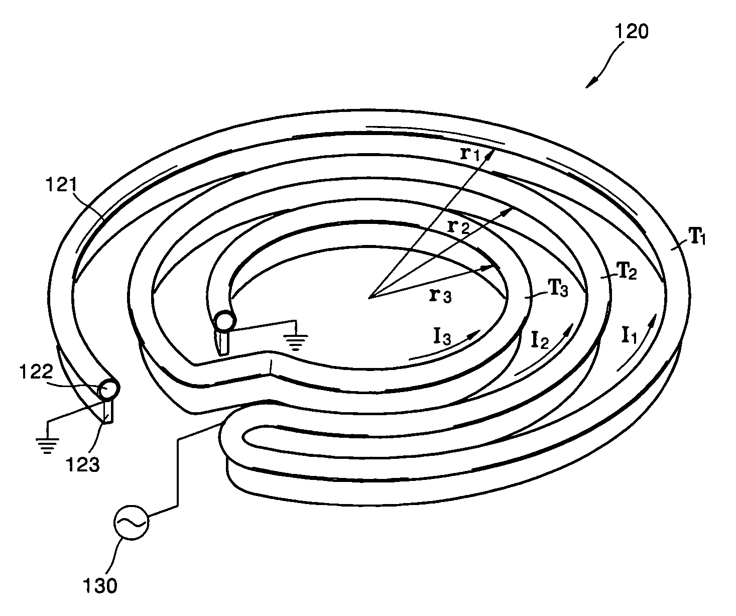 Inductively coupled antenna and plasma processing apparatus using the same