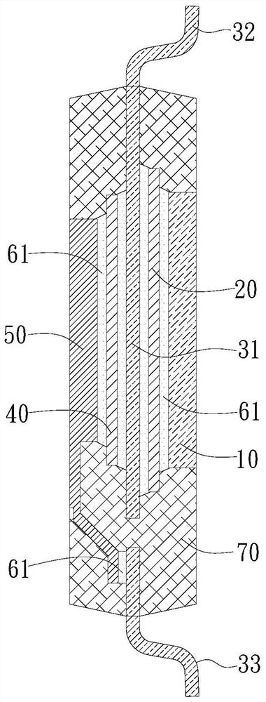 Power chip stacking and packaging structure