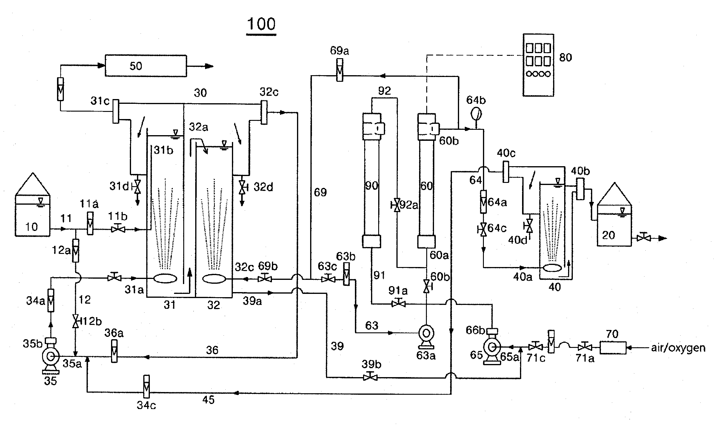 Water treatment system and method using high pressure advanced oxidation process with unreacted ozone reusing