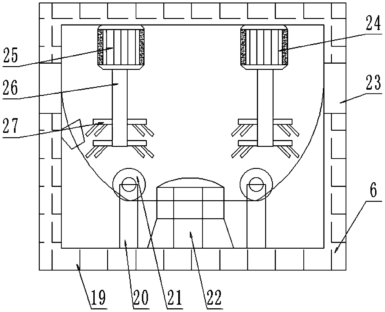 A skin-core separation device for communication cable processing