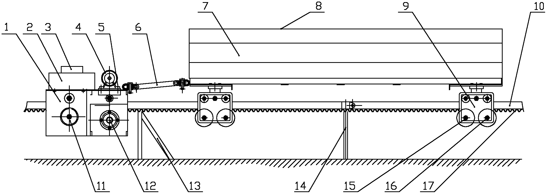 Electric mountain orchard single-rail transporting machine