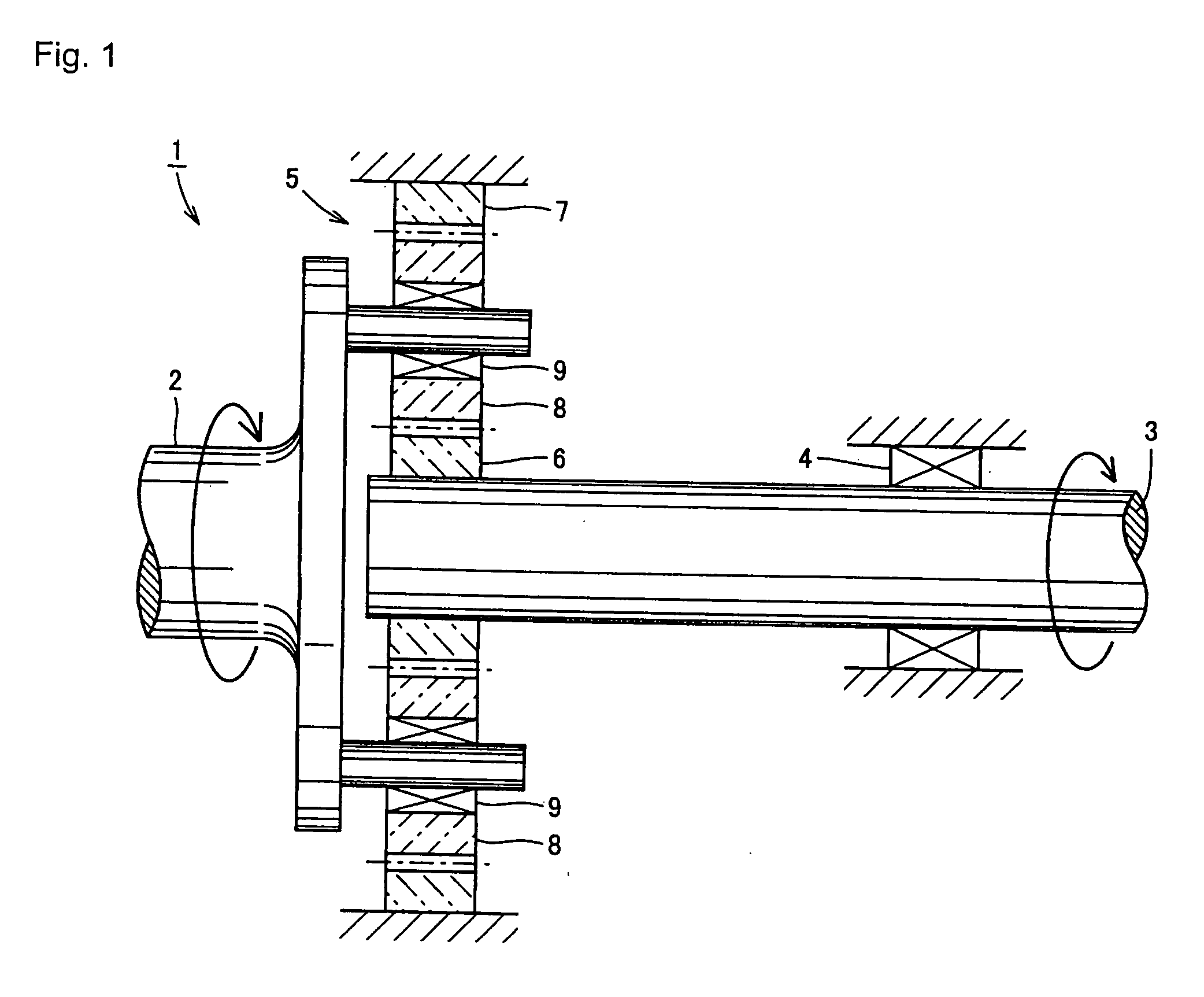 Helical Gear Supporting Structure, Speed Increaser for Wind Power Generator, and Vertical Shaft Supporting Structure