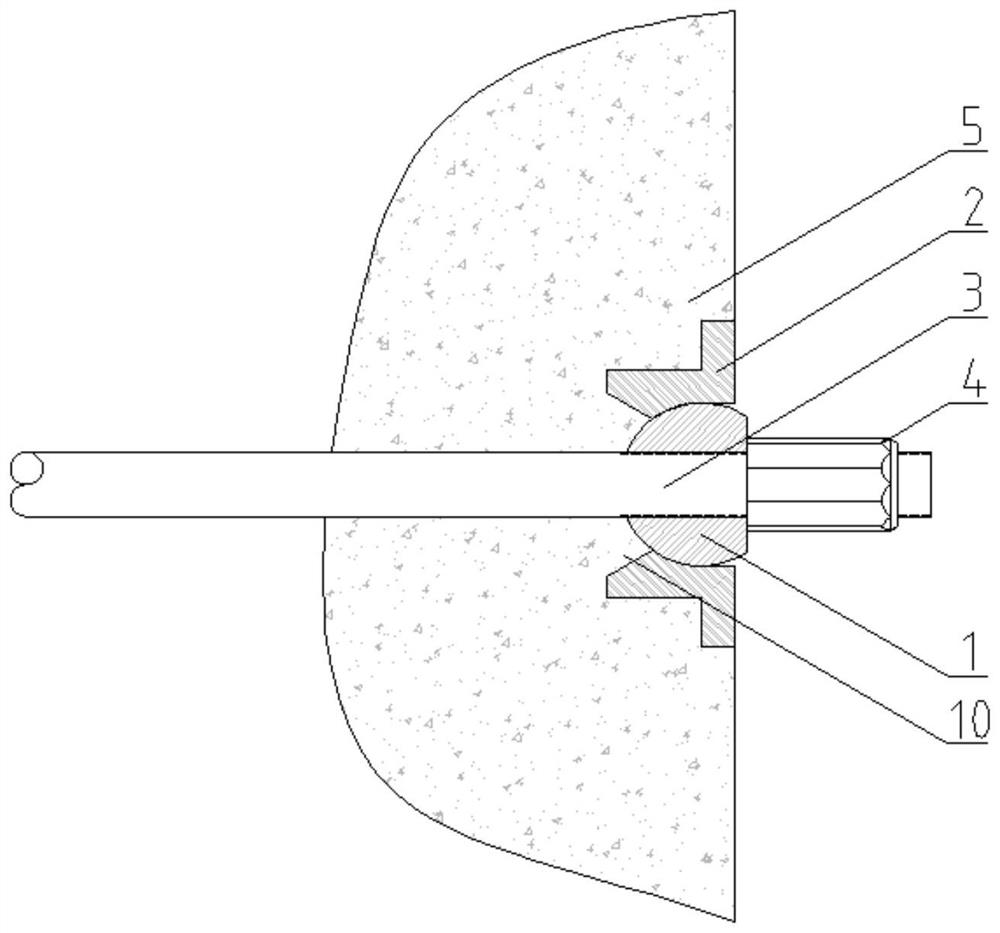 Spherical rotating anchorage device and retaining wall anchoring structure