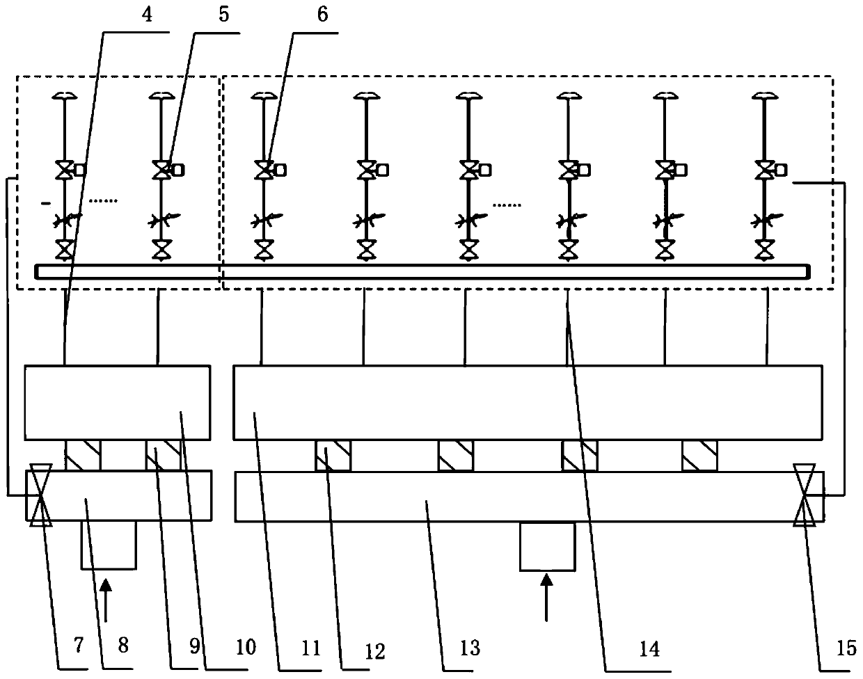 Water hammer prevention method for medium plate quenching machine