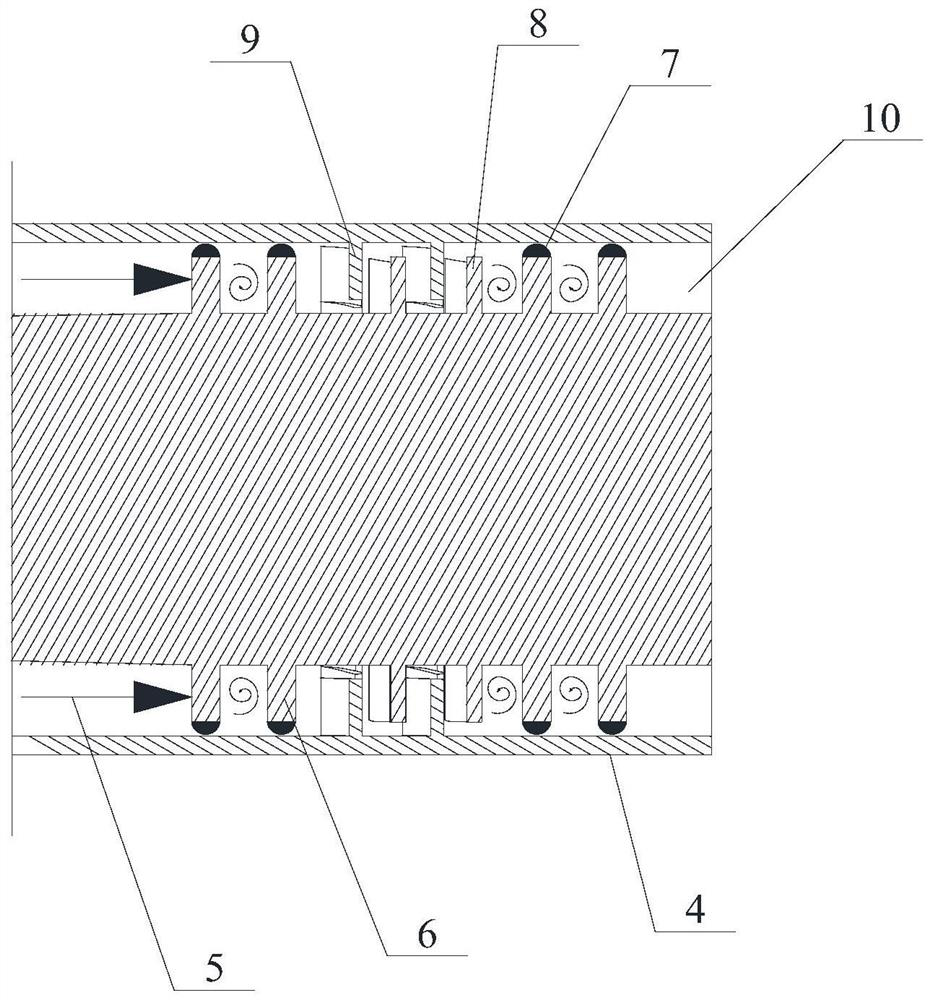 A shaft end self-sealing structure with high speed and high pressure difference