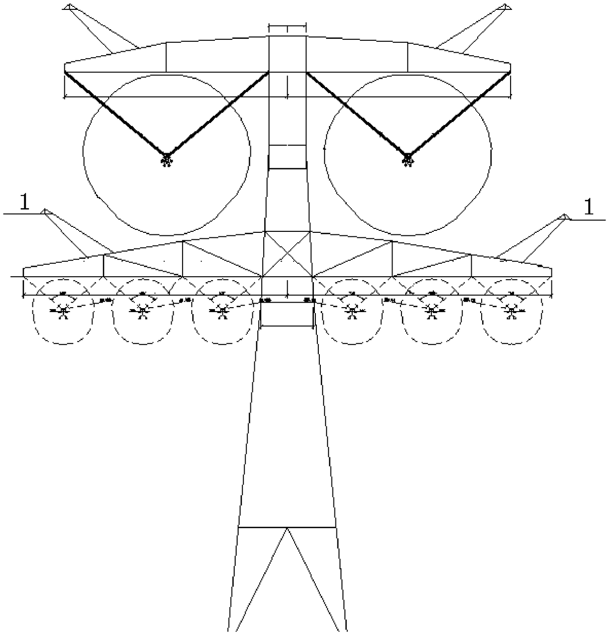 A method for improving the lightning resistance performance of AC and DC co-frame lines