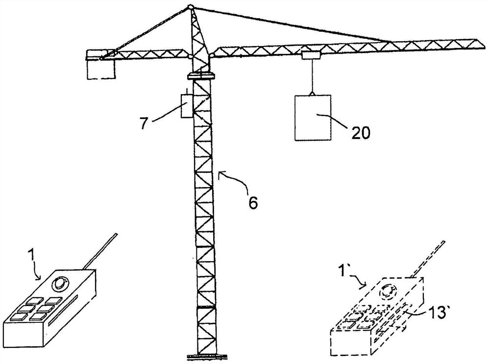 Radio control system for controlling at least one machine