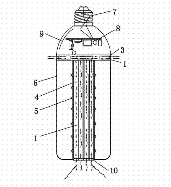 A separate cooling led lamp