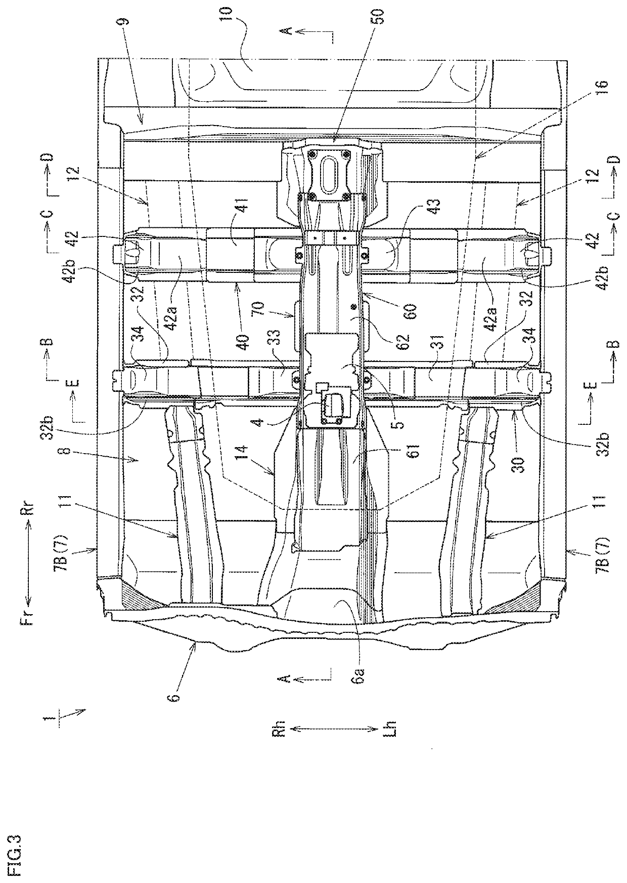 Lower vehicle-body structure of electric vehicle