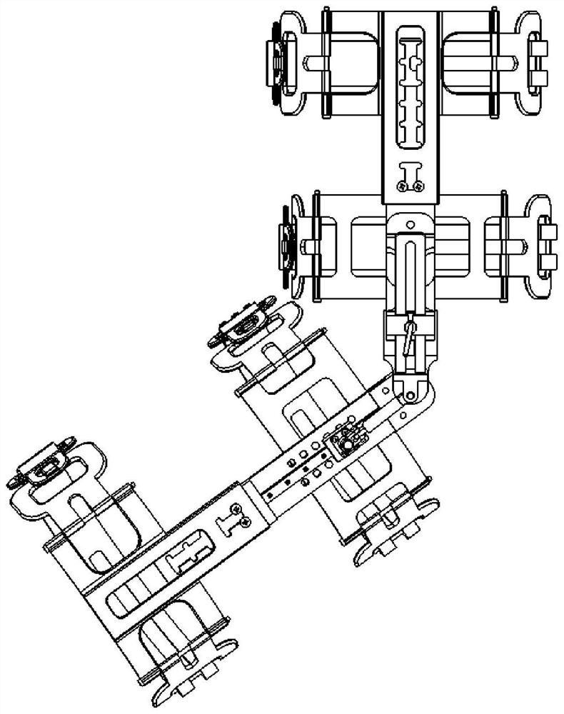 A medical auxiliary device for adjusting the line of force of the lower limbs of the human body