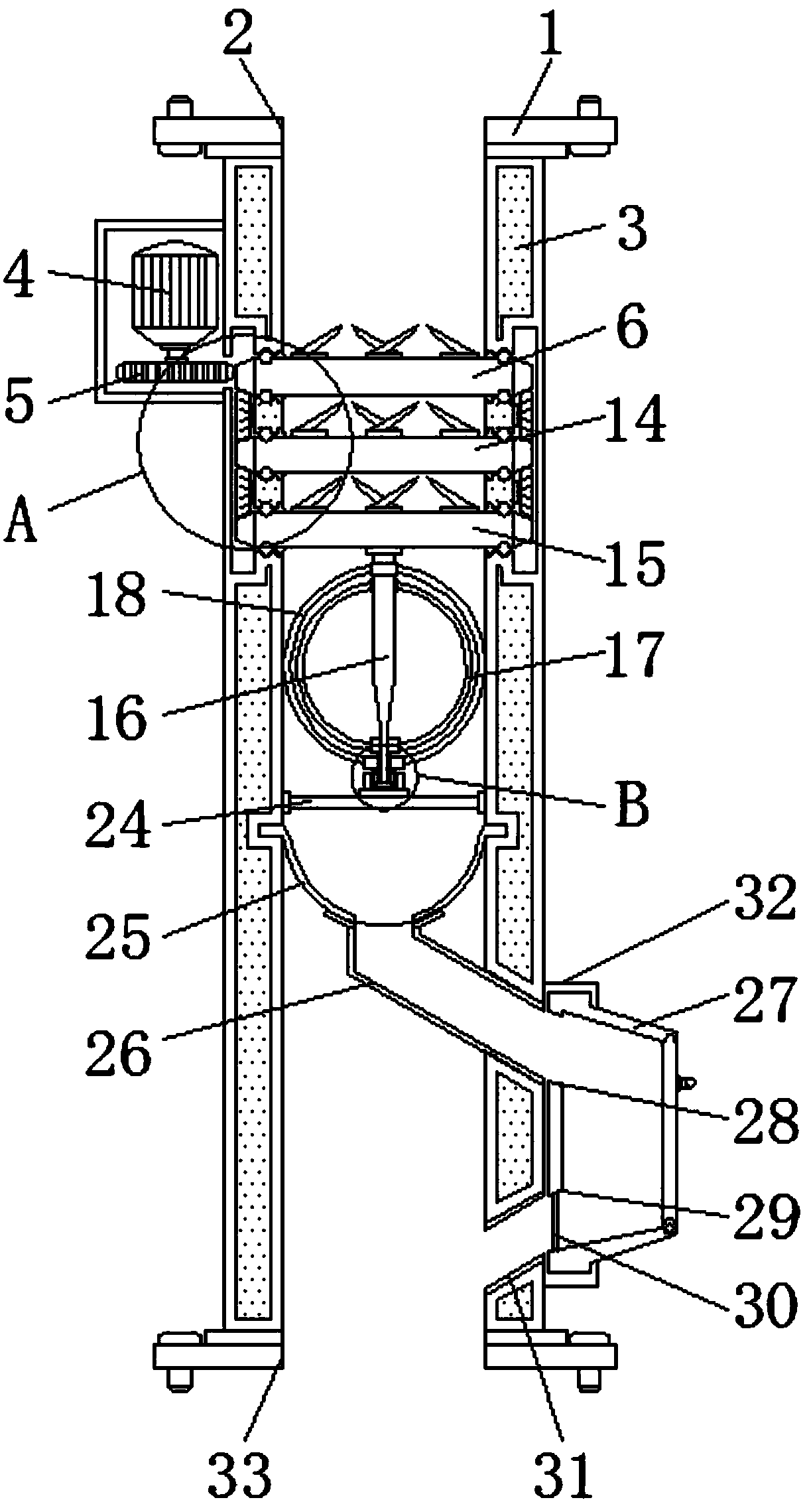 Crushing device convenient for performing integrated treatment on kitchen vegetable washing sink garbage