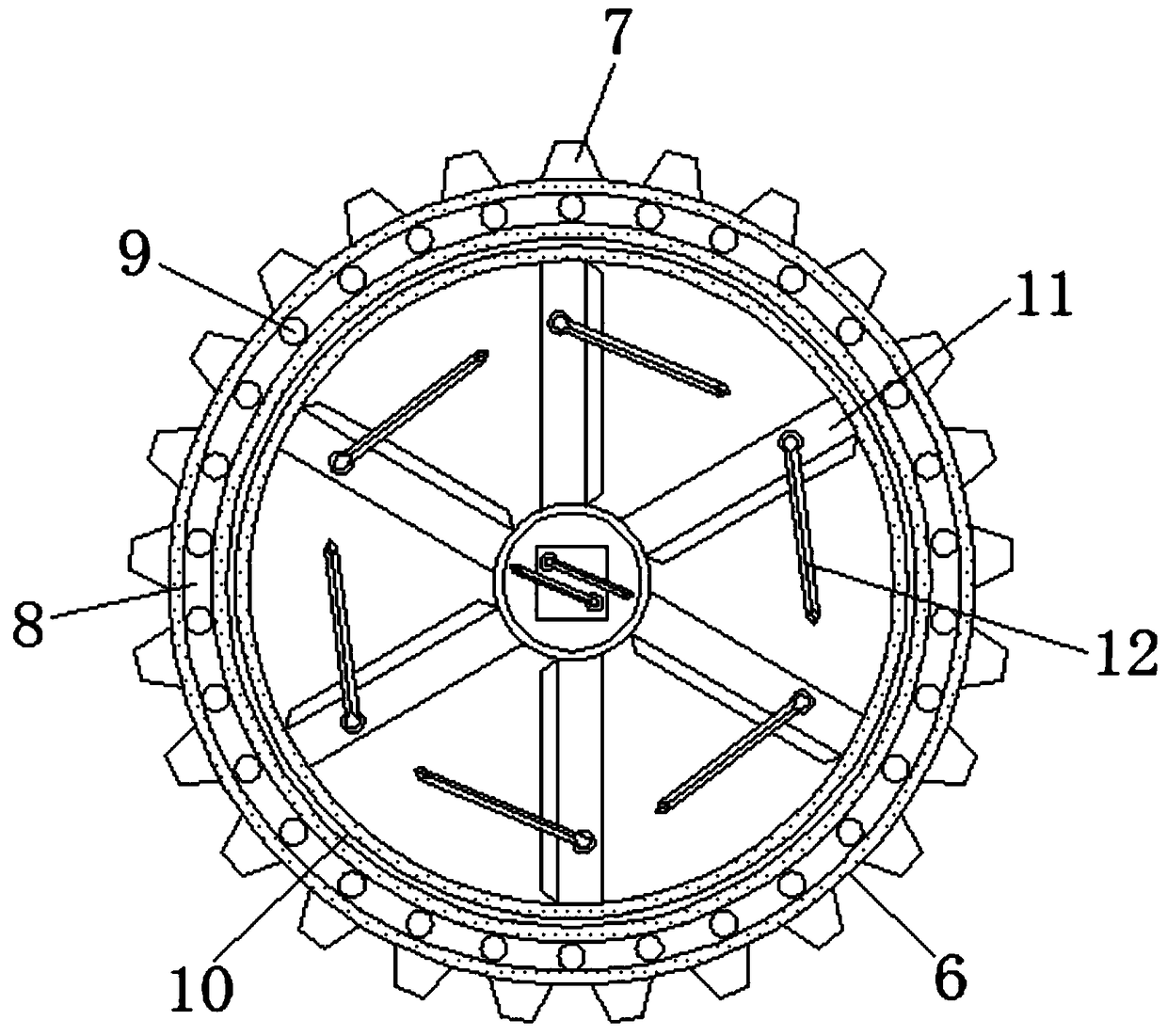 Crushing device convenient for performing integrated treatment on kitchen vegetable washing sink garbage