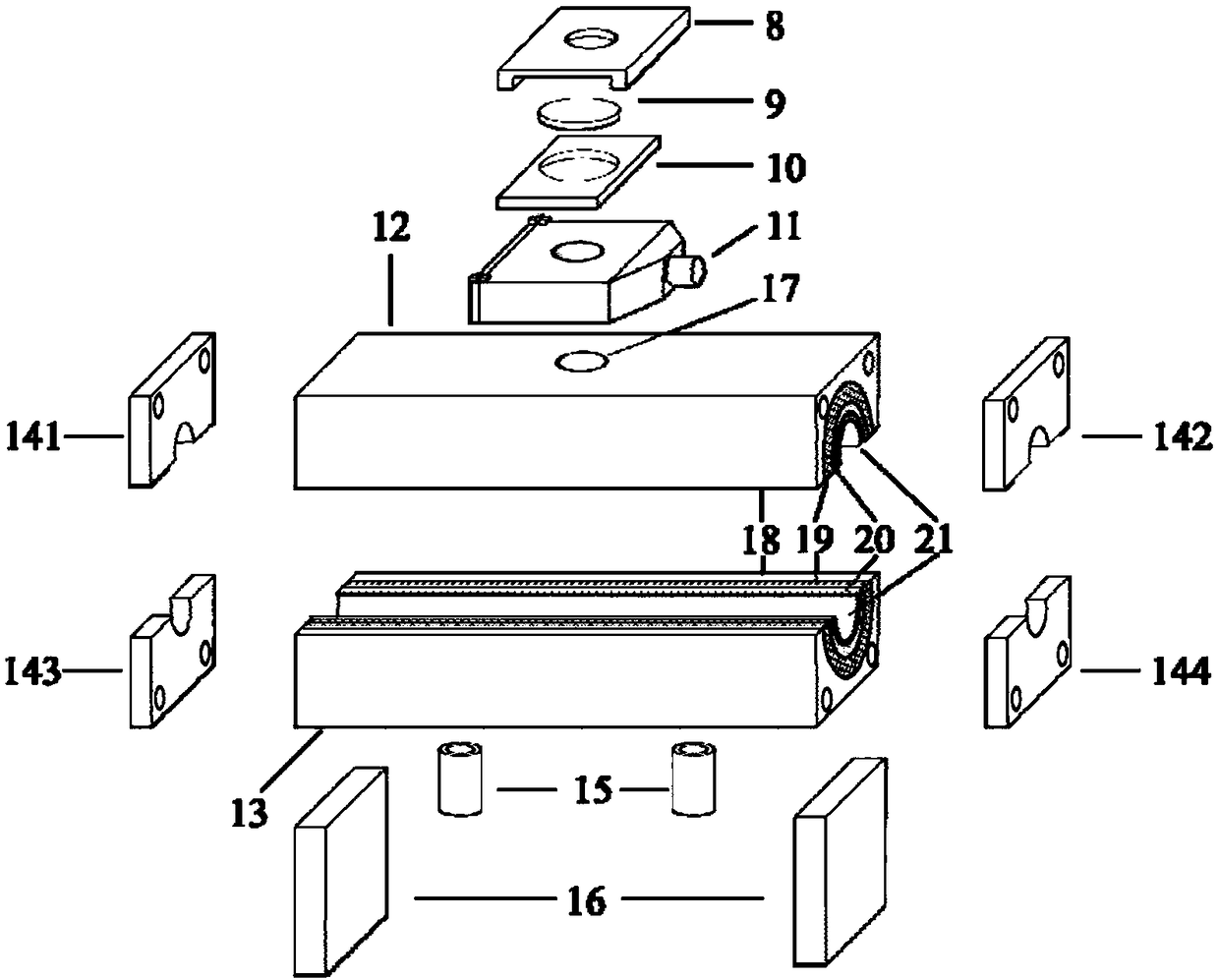 A laser welding device for cladding welding of fuel rods with large length-to-diameter ratio