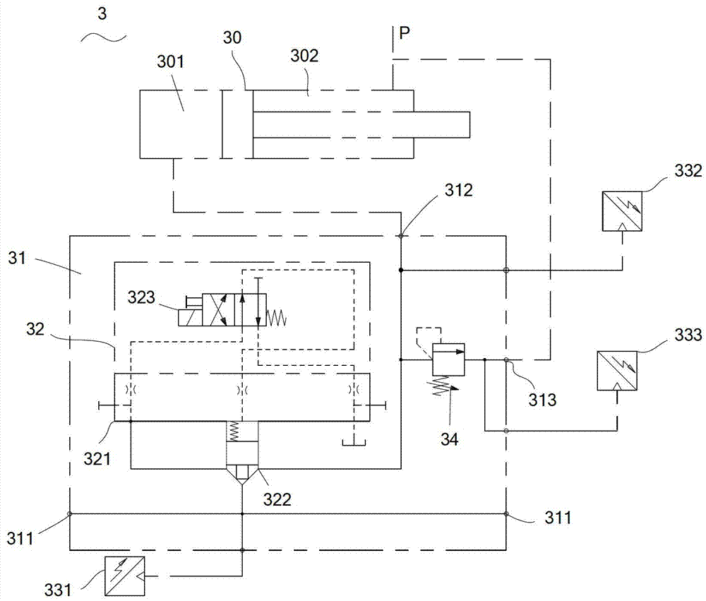 A hydraulic device for preventing the arm of a hydraulic excavator from falling accidentally