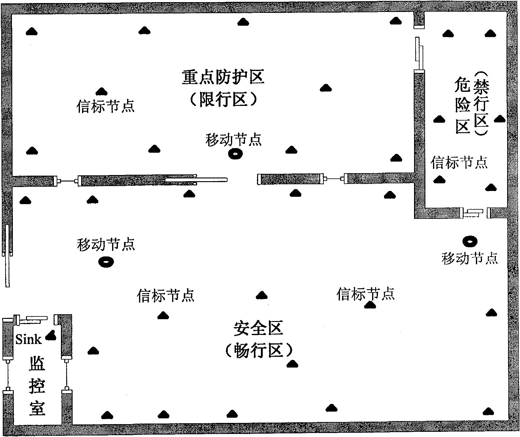 Industrial production workshop security positioning system and method based on wireless sensor network