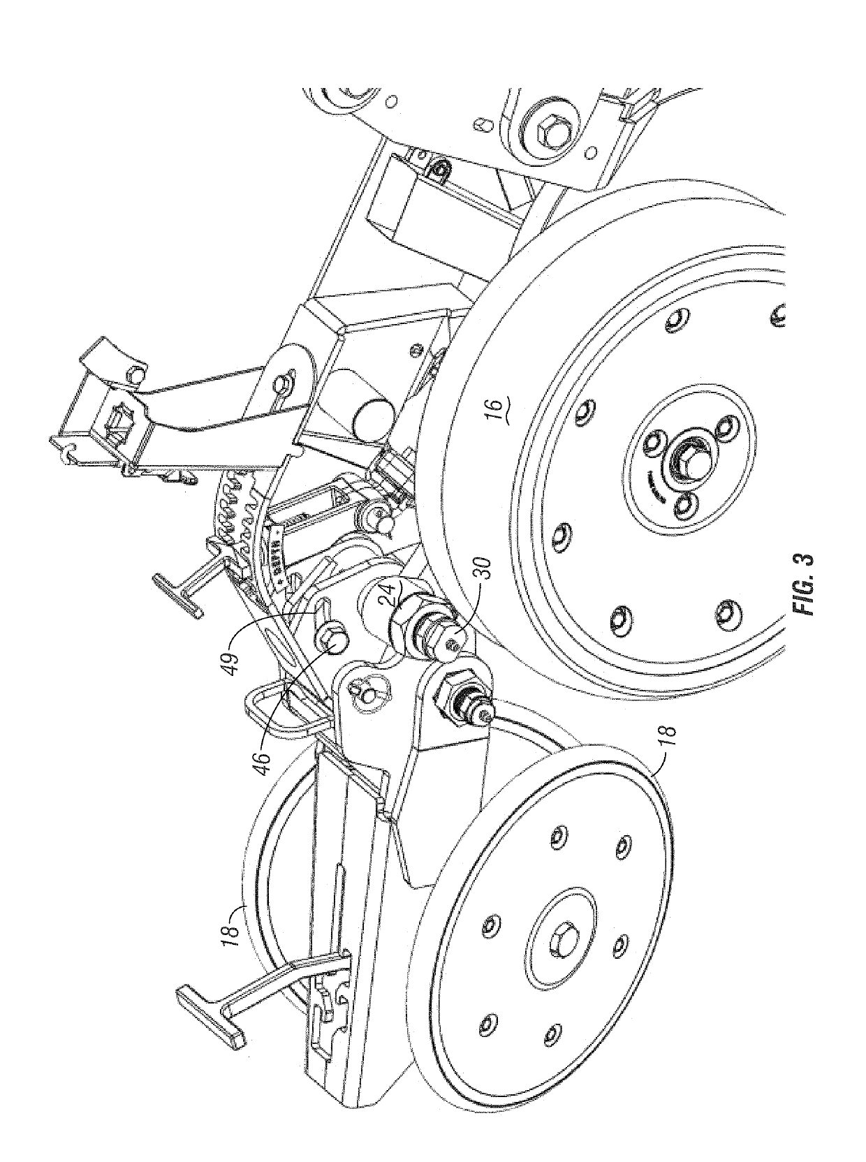 Row planter with adjustable gauge wheels