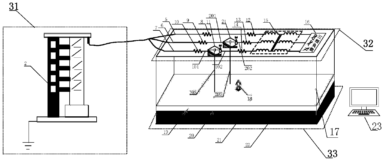 System and method for evaluating two-phase grounding step voltage caused by lightning strike of transmission line under layered soil