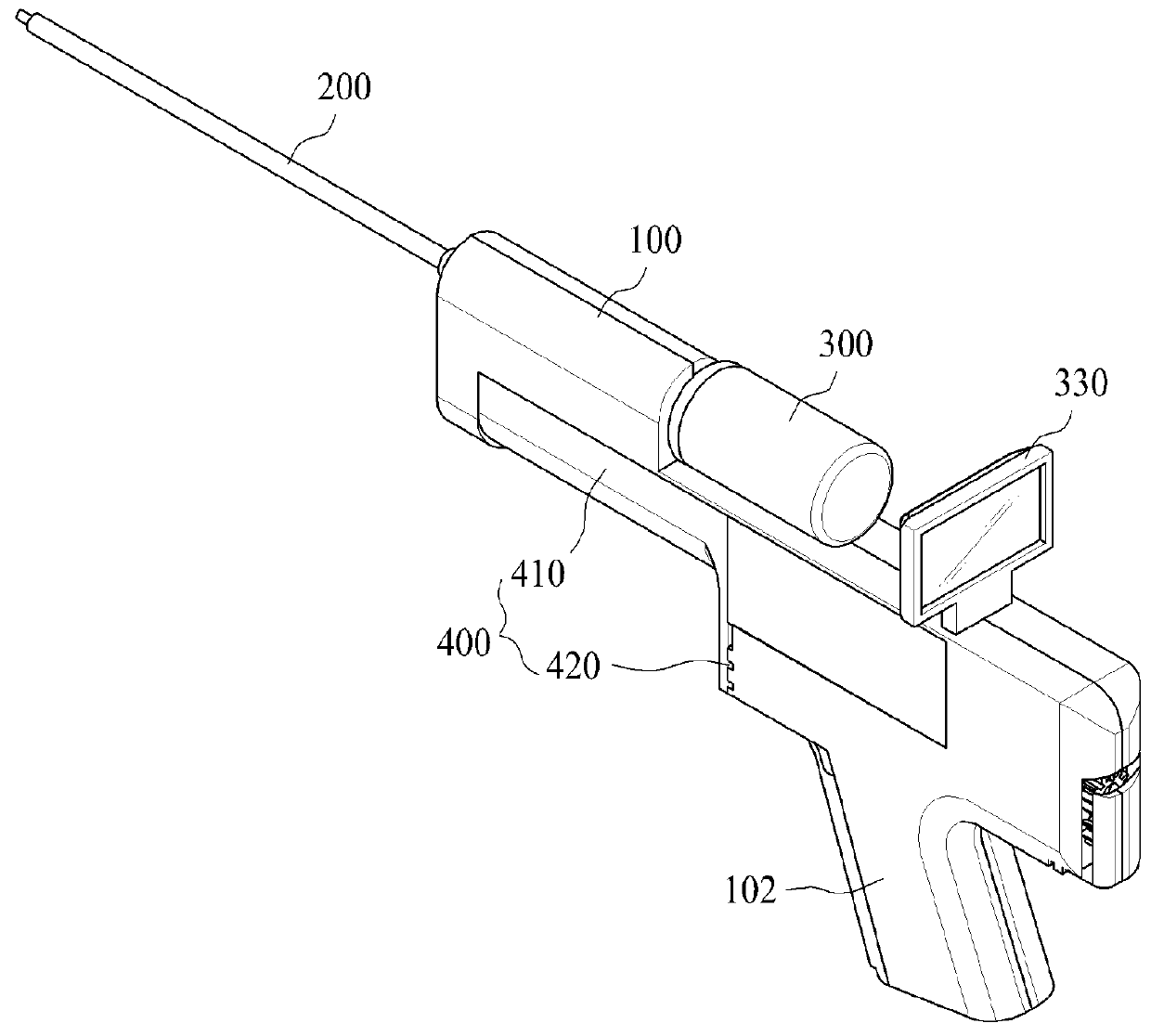 Drug injecting implement equipped with sliding attachment unit