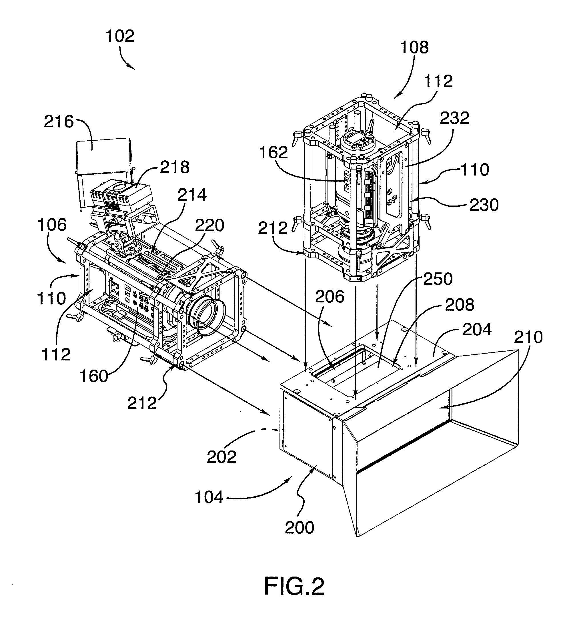 Frame structure for stereoscopic imaging