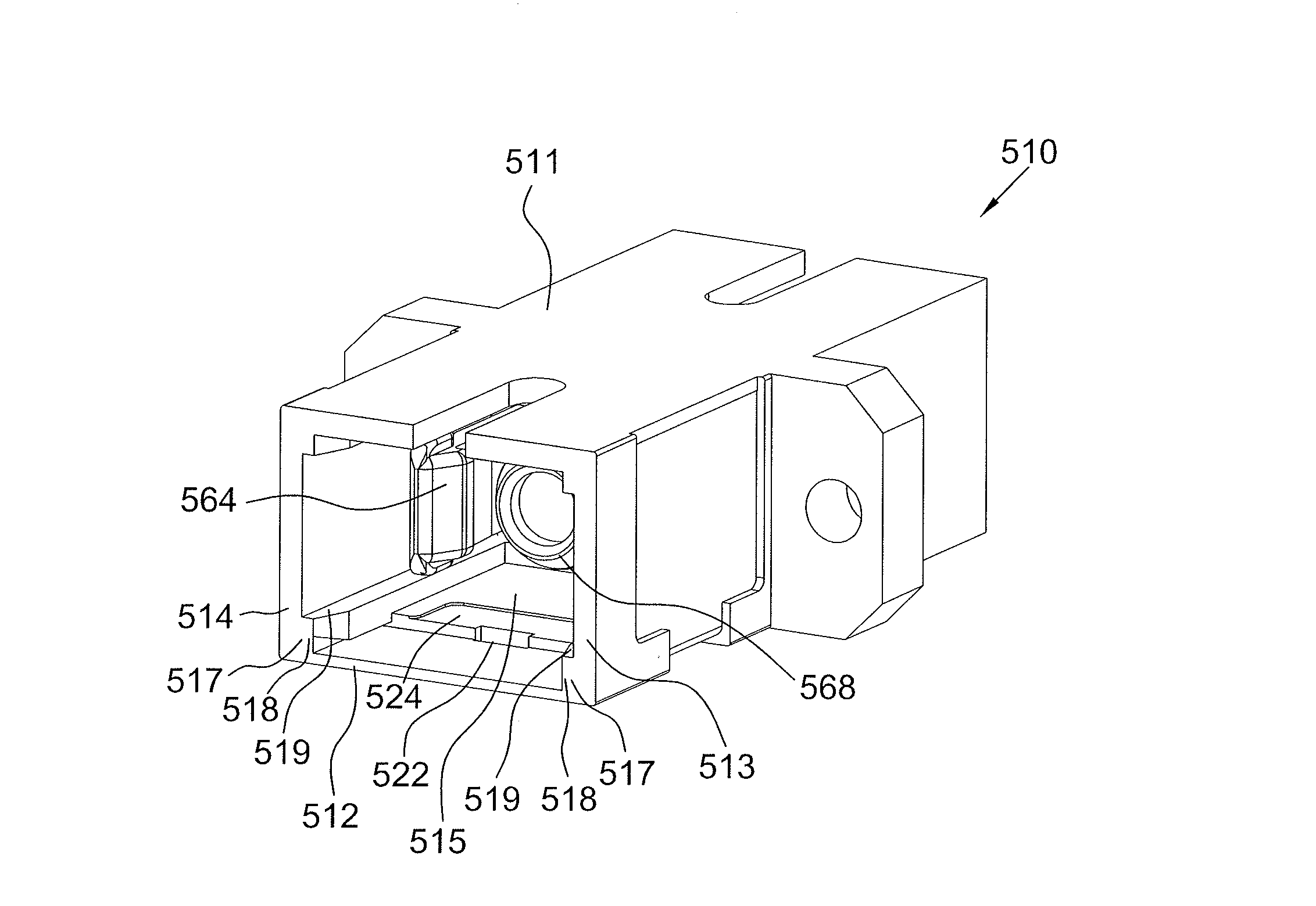 Optical fiber adapter with shutter member