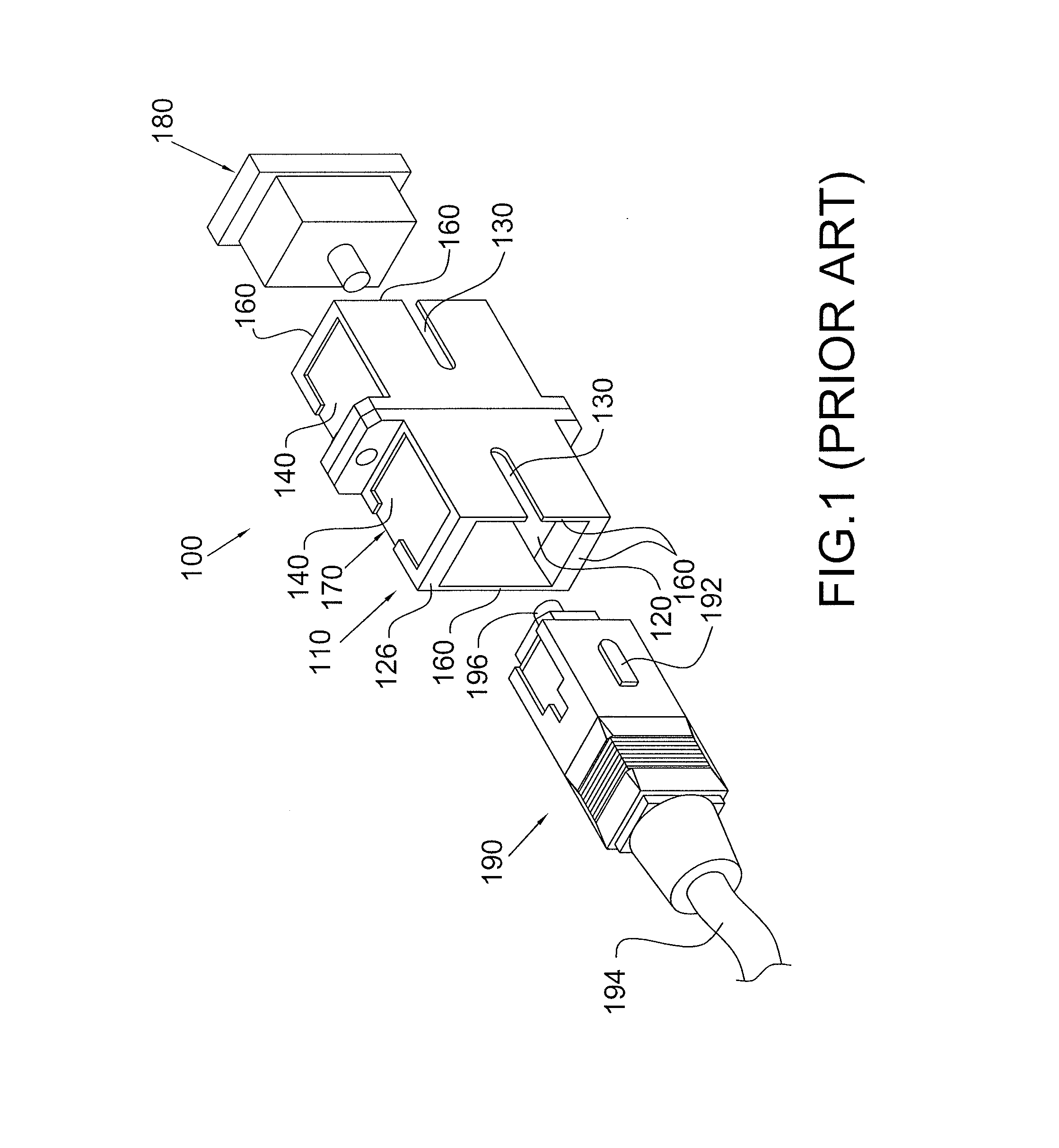 Optical fiber adapter with shutter member