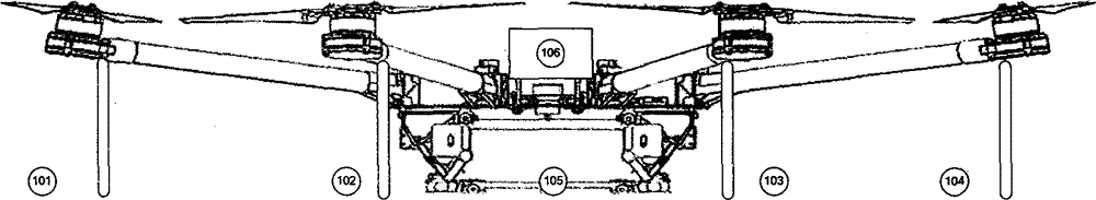 Method and device for realizing direction finding and positioning of radio signals by multi-rotor (multi-shaft) aircraft