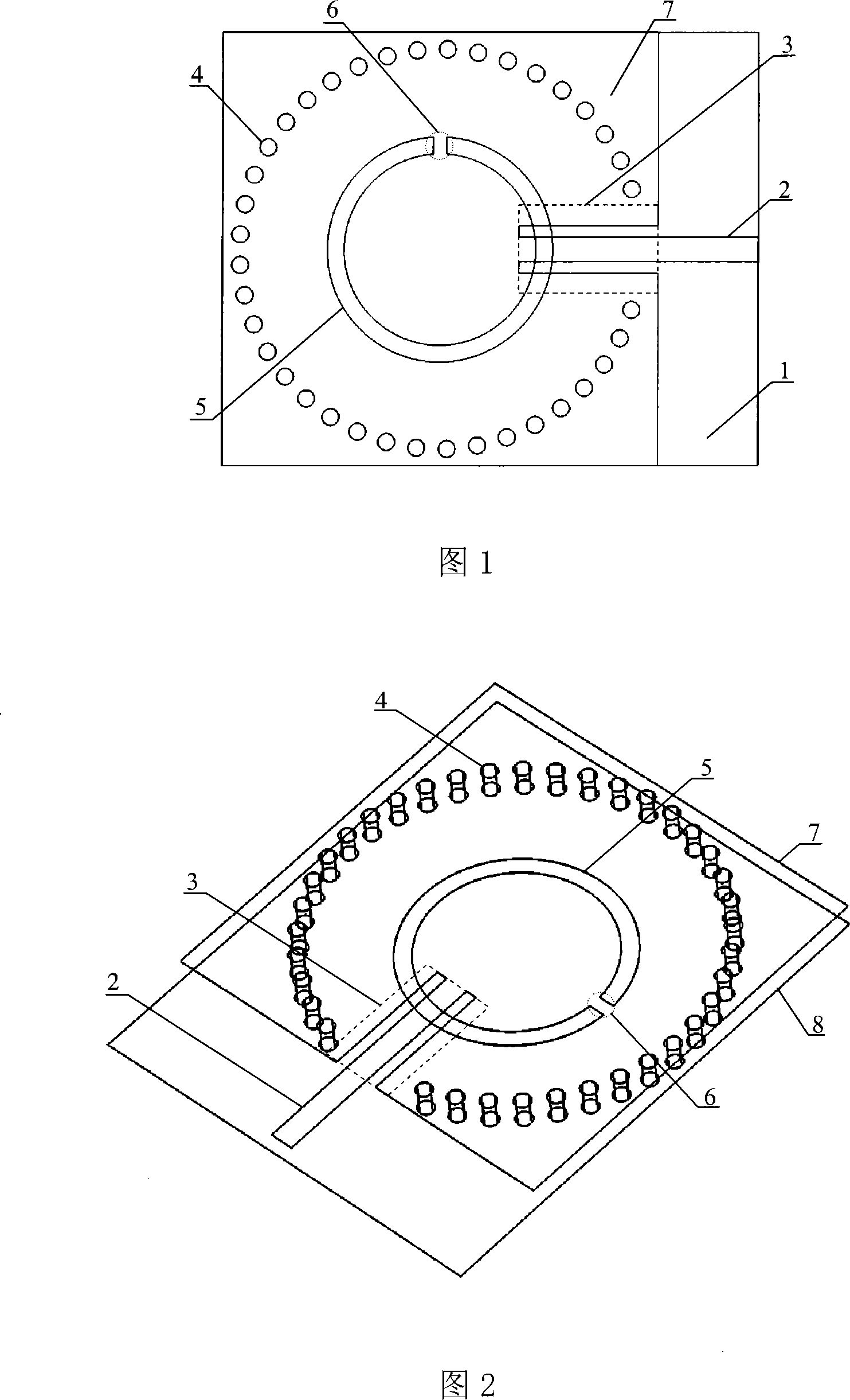 Low profile rear cavity ring gap one-point short circuit round polarization antenna