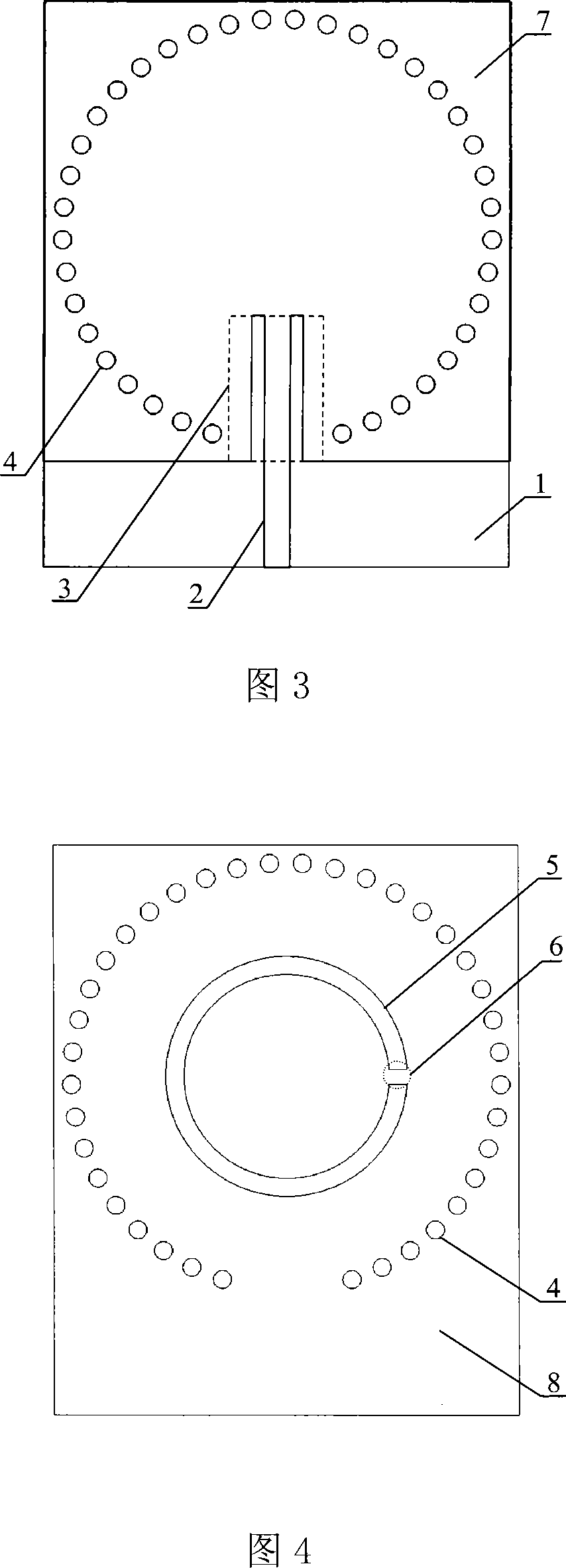 Low profile rear cavity ring gap one-point short circuit round polarization antenna