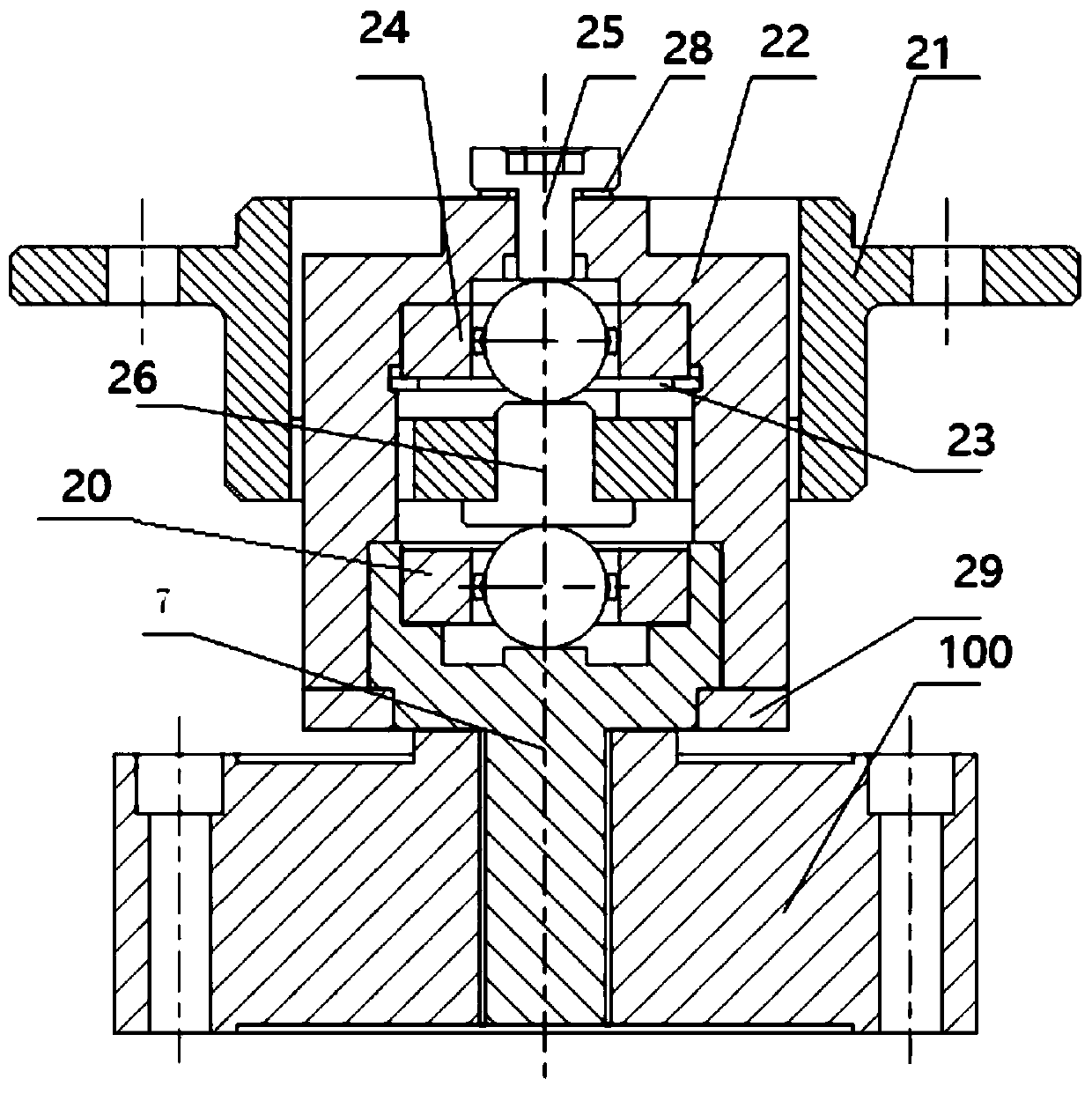 Six-dimensional force measuring platform with mosaic self-centering decoupled force measuring branches