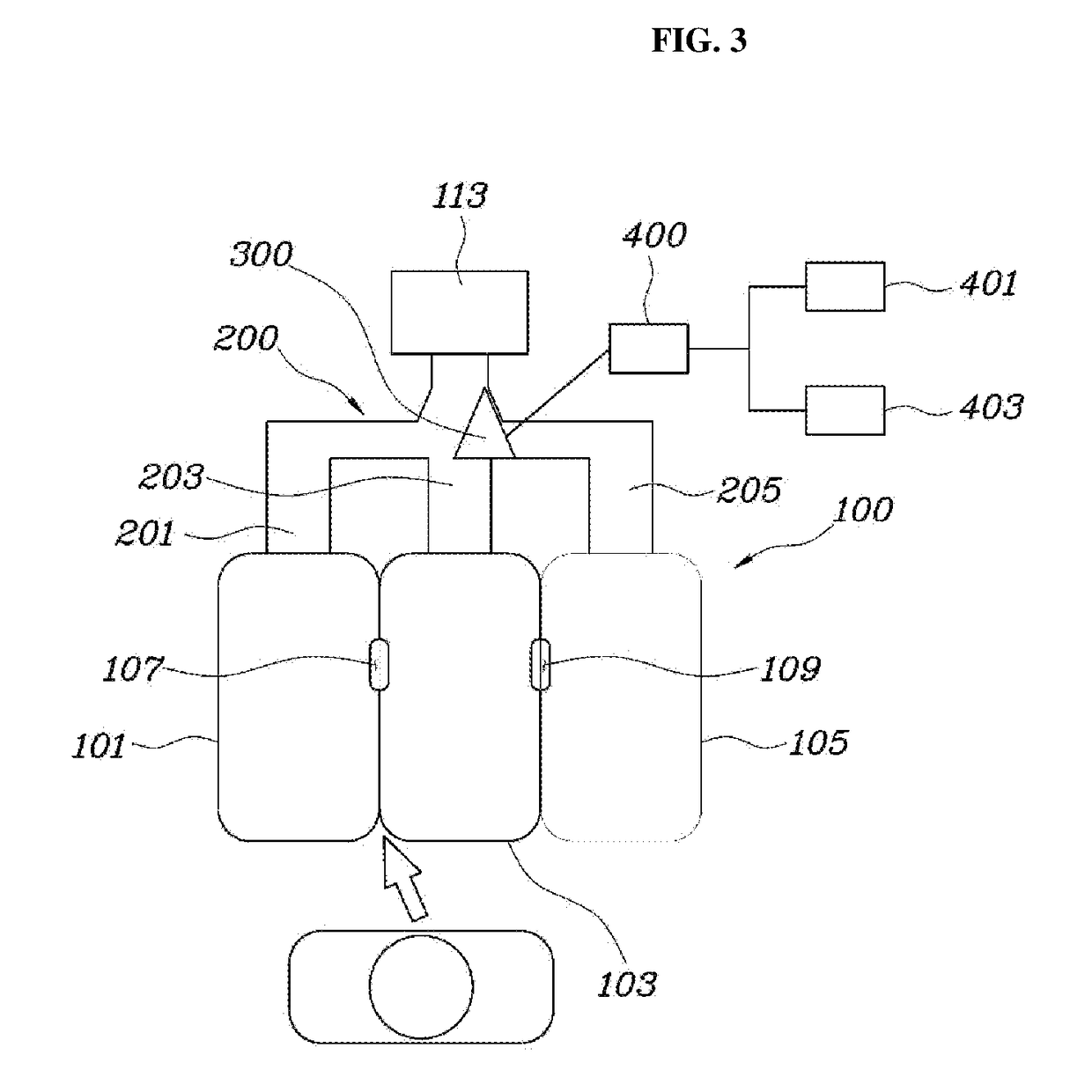 Front airbag for vehicle and method of controlling the same