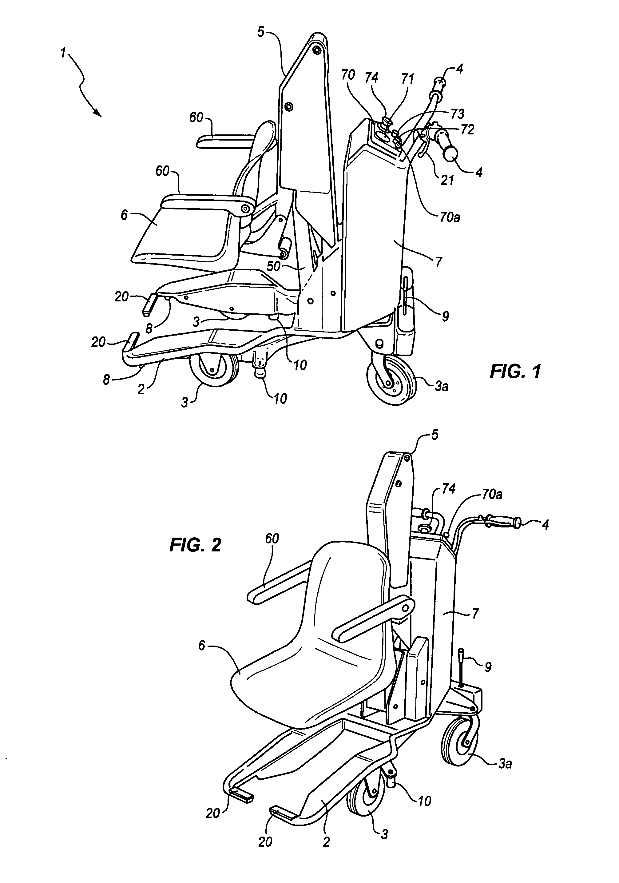 Mobile equipment for transport and positioning of disabled people