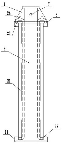 Connecting device for burying pile casing and construction method