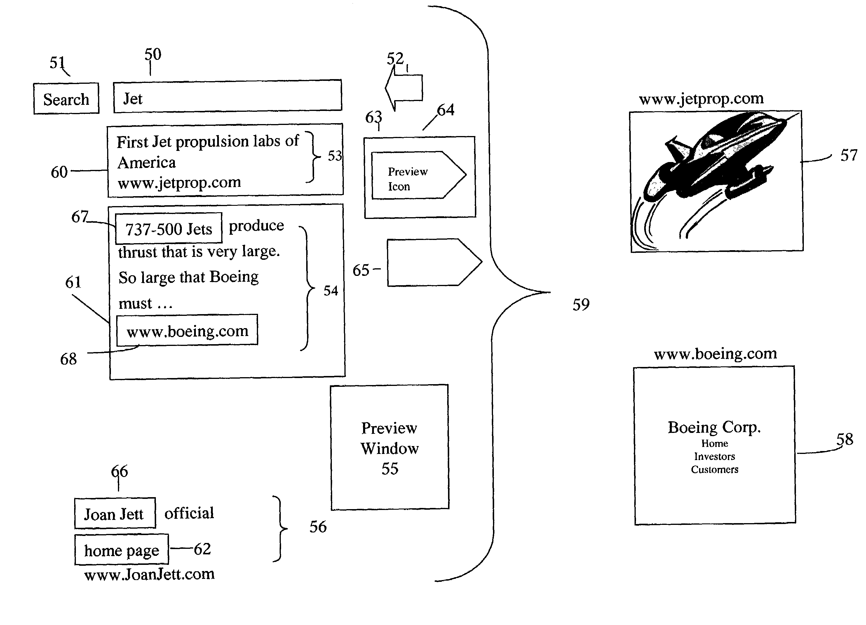 Methods and apparatus for mouse-over preview of contextually relevant information