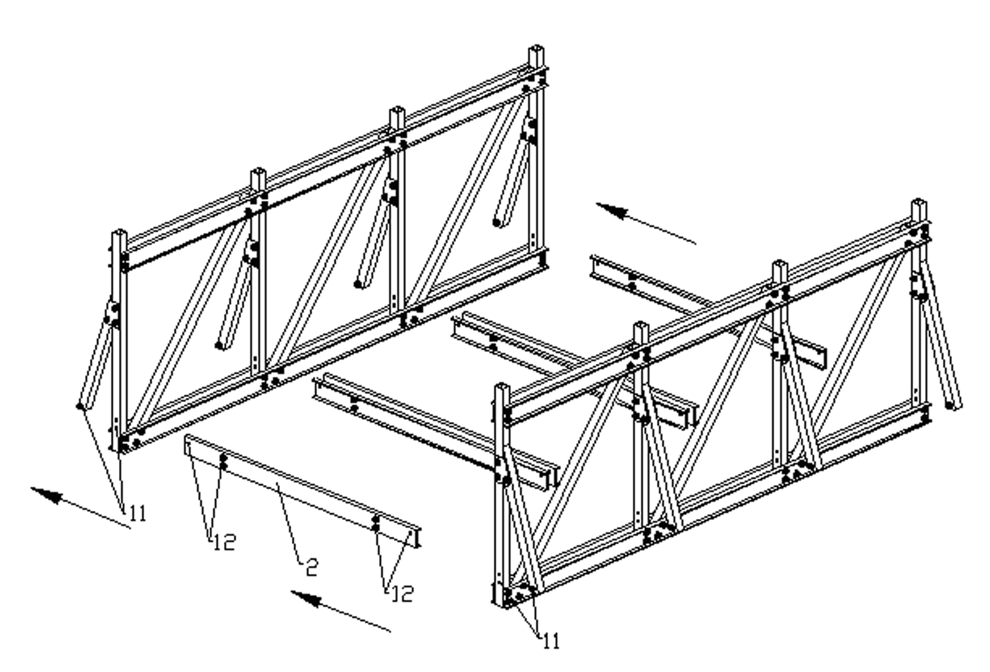 Quick-spliced sectional type composite material truss bridge