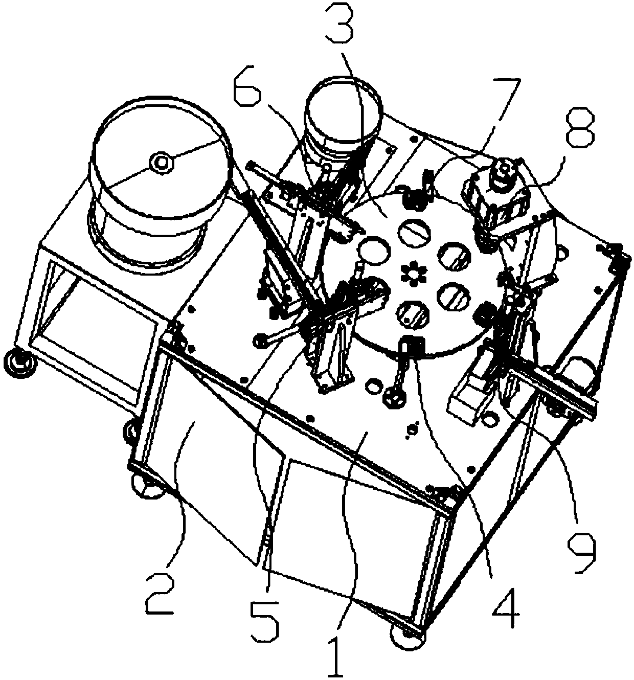 Continuous automatic assembly machine of lug plate elastic piece