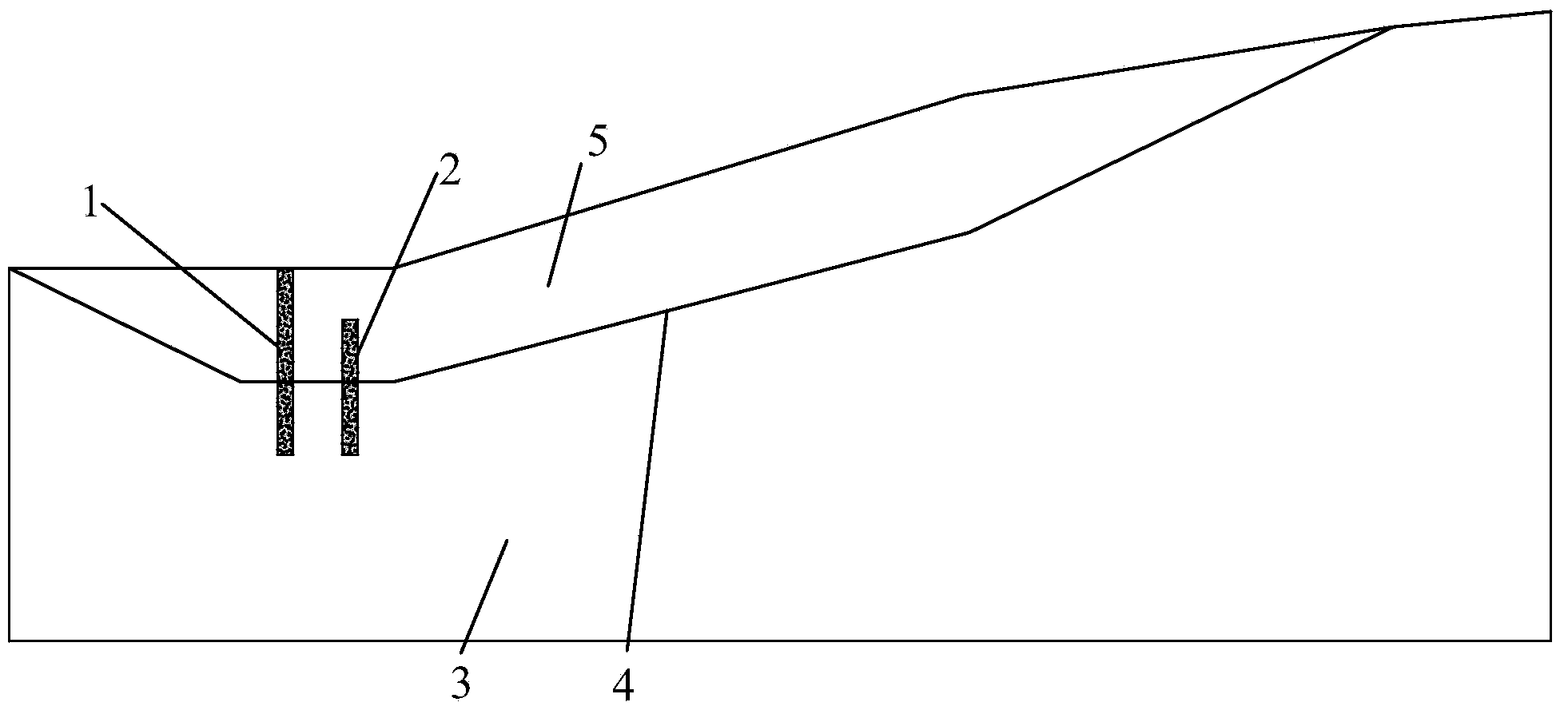 Double-row long-short combined landslide-resistant pile