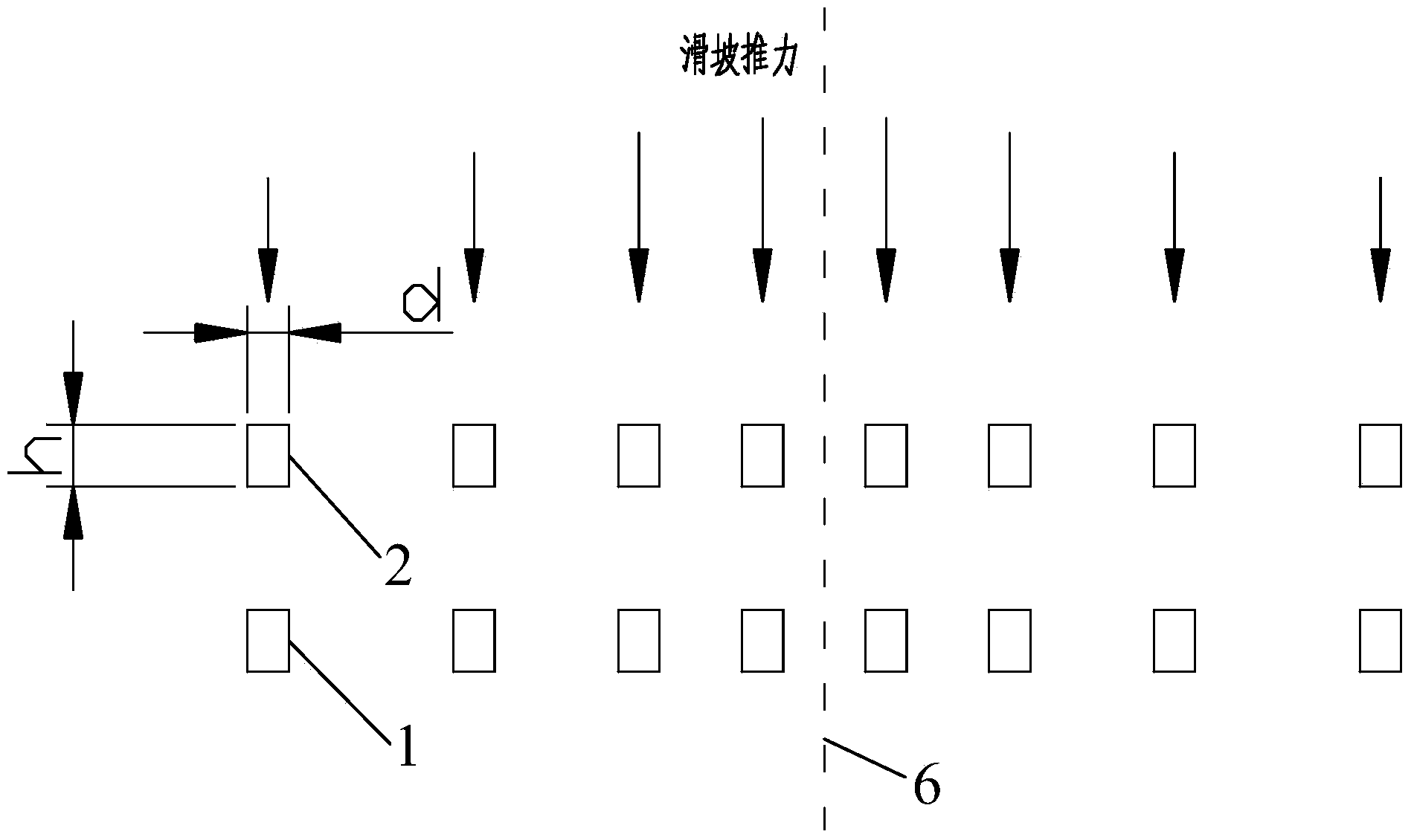 Double-row long-short combined landslide-resistant pile