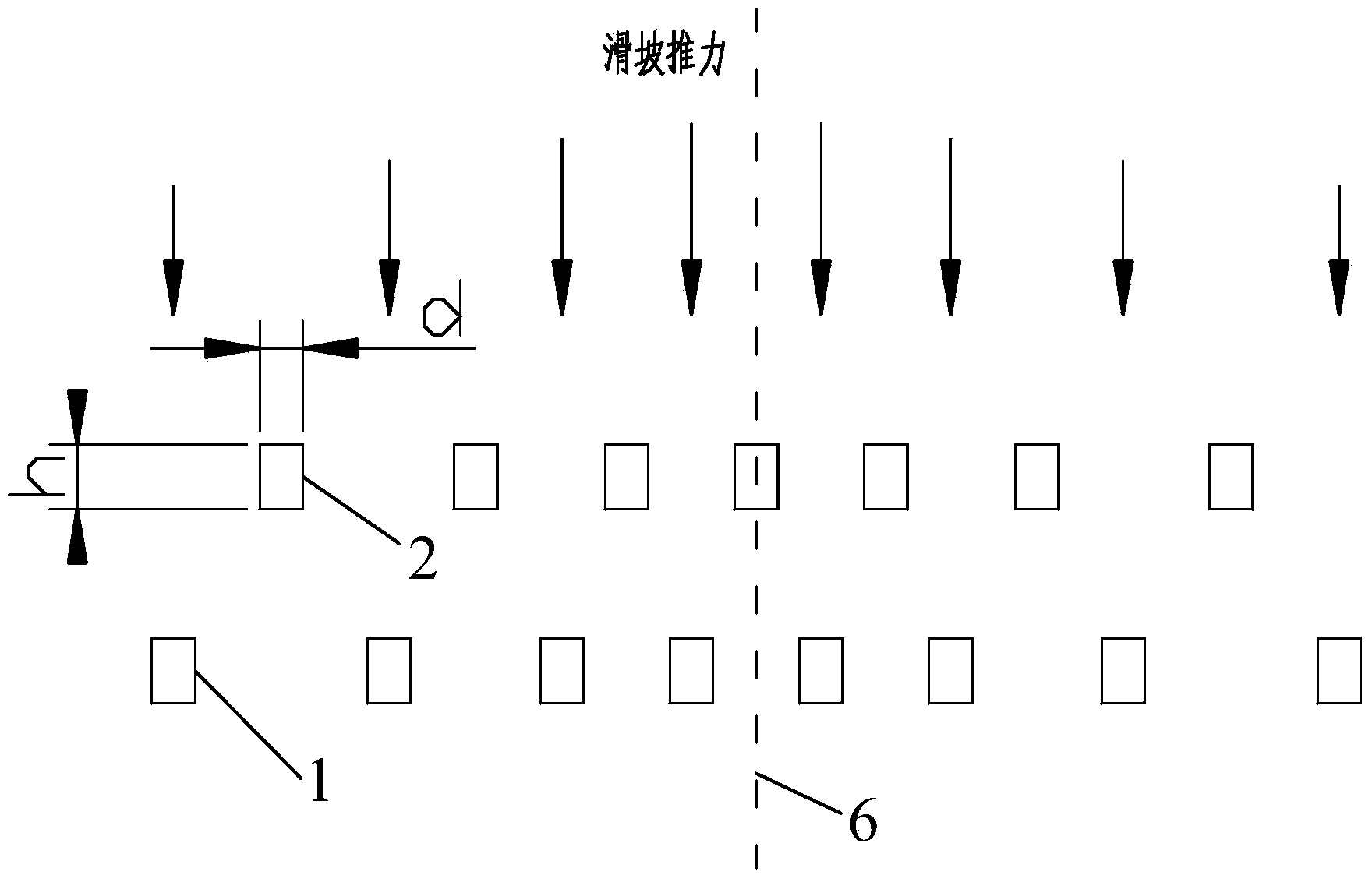 Double-row long-short combined landslide-resistant pile