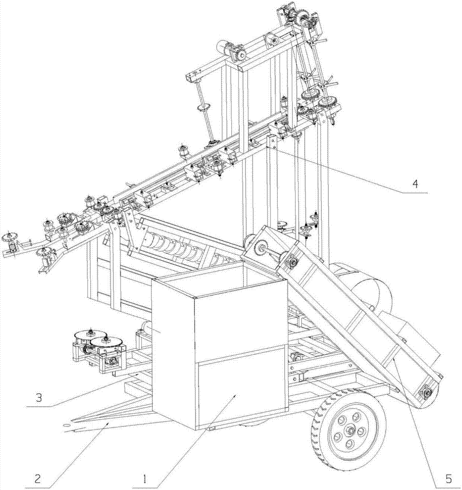 Pull-type fresh maize bionic ear-picking harvesting bench