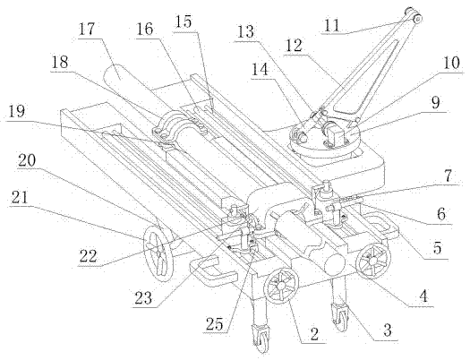 Power-grid telegraph-pole erecting self-loading-unloading device and construction method thereof