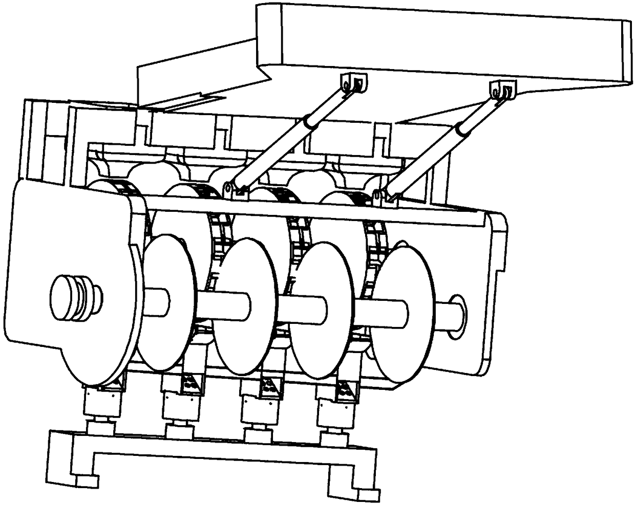 Opening device capable of automatically separating large macadamia nuts from small macadamia nuts