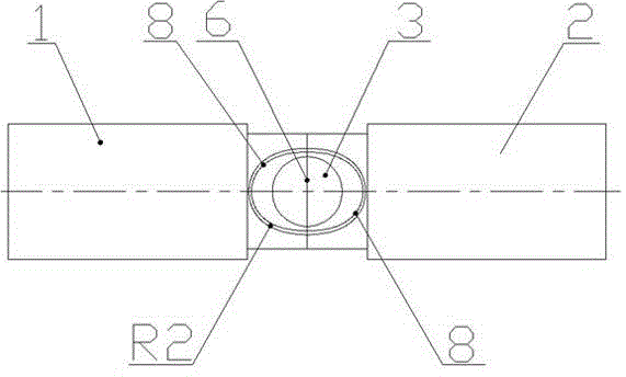 Structure for relieving stress concentration of intersecting lines inside plastic tee pipe