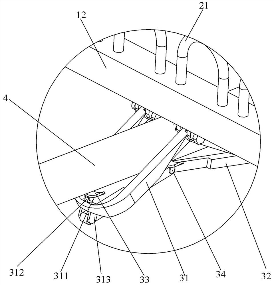 A circular pipe gallery support hanger