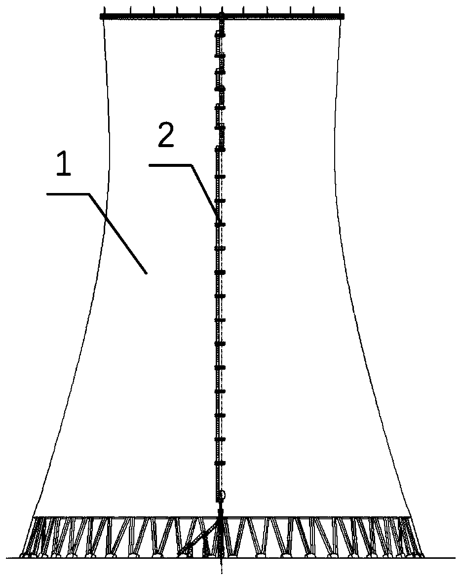 Hyperbolic cooling tower crawling ladder design method