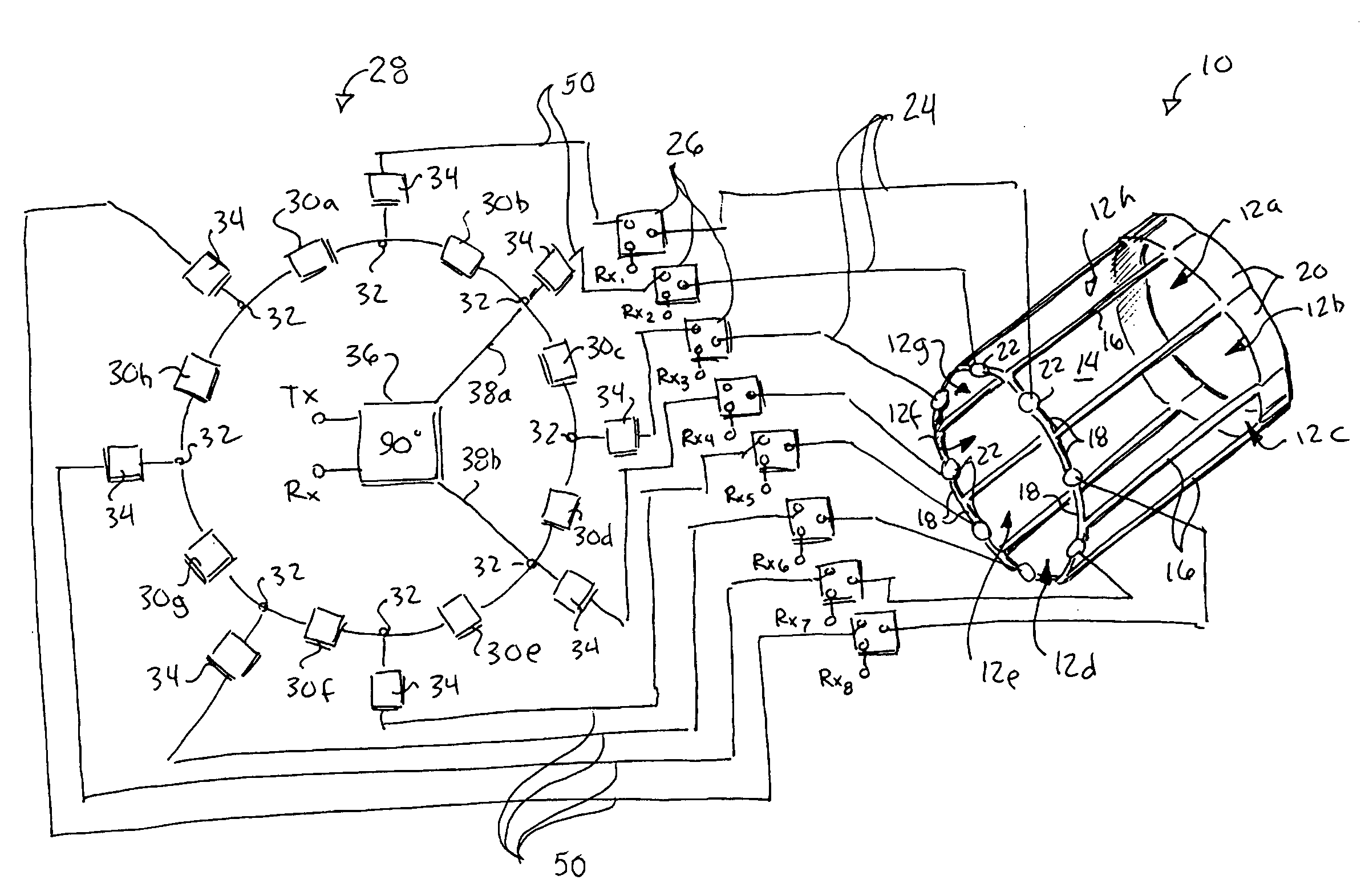 Phased array MRI coil with controllable coupled ring resonator