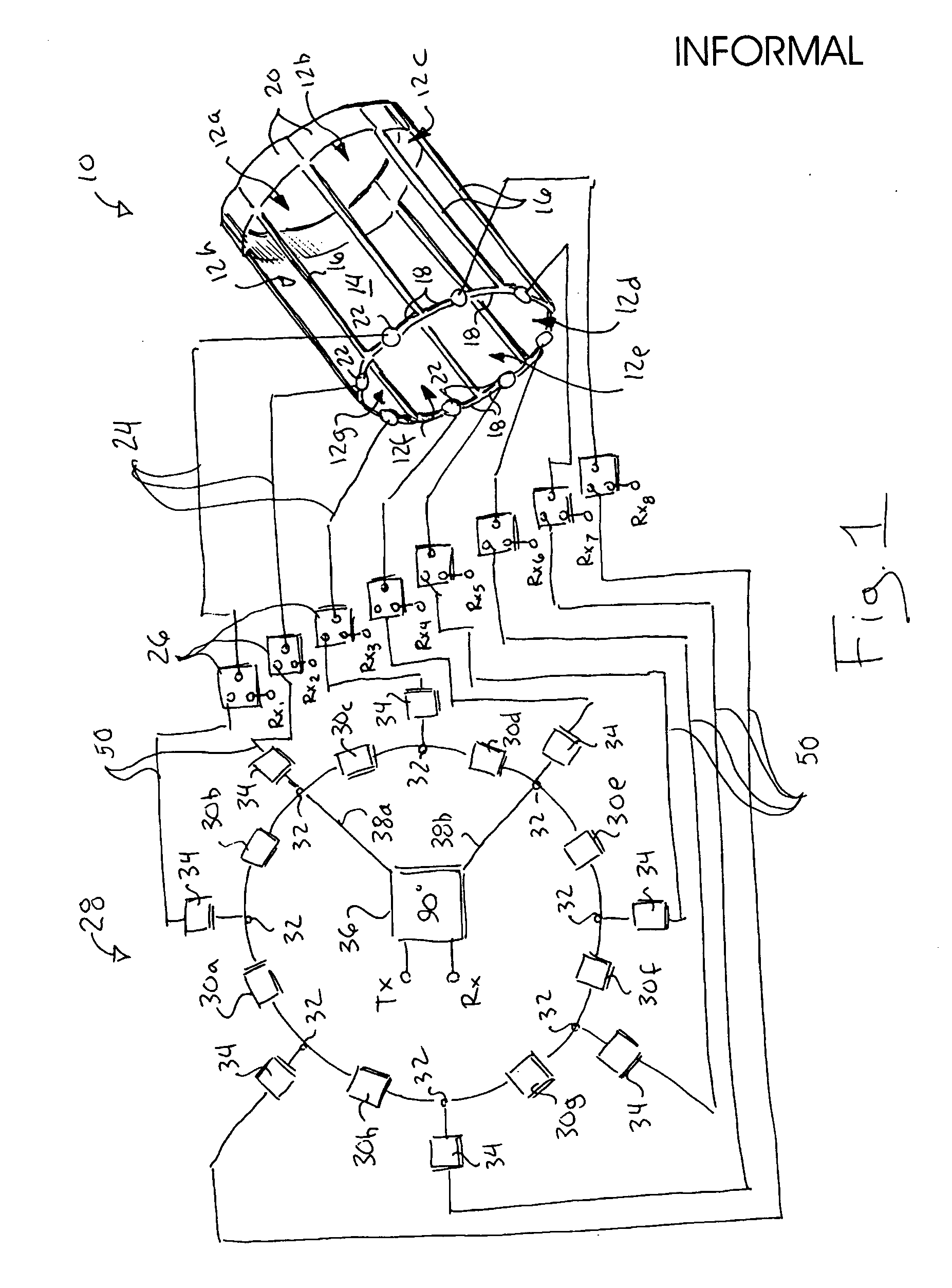 Phased array MRI coil with controllable coupled ring resonator