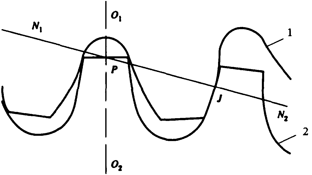 Dot-line engaged bevel gear pair high in bearing capability and low in vibration